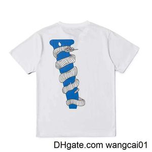 wangcai01 T-shirts pour hommes T-shirts de créateurs T-shirts à la mode pour hommes White Snake Luxurys T-shirts Big V Print Tee Hip Hop Oversize Shirts for Men Women Short Seve Tops S XL