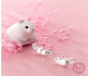 Wantme 100 925 joyería de plata esterlina 3d pendientes de ratones personalizados de ratón para mujeres Fashion Fashion Animal Pendientes Mujer 213803261