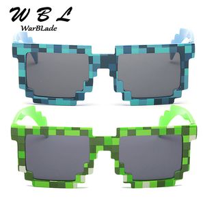 WarBLade mode Vintage carré lunettes nouveauté mosaïque soleil unisexe Pixel lunettes de soleil à la mode bébé lunettes de soleil 220705