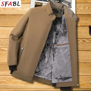 Chaqueta de invierno para hombre con forro polar cálido, chaquetas de negocios de otoño de Color sólido para hombre, abrigo de vestir de oficina L3XL 240103