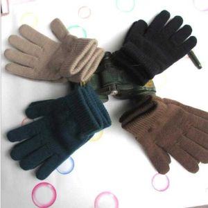 Gants chauds tricotés pour hommes et femmes, couleurs acidulées, mitaines extensibles à doigts complets, gants chauds de cyclisme pour adultes