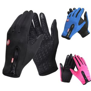 Gants d'hiver chauds pour hommes écran tactile imperméable coupe-vent gants Snowboard moto équitation conduite femmes fermeture éclair gant