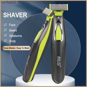 Afeitadora eléctrica recargable lavable, maquinilla de afeitar para barba, recortadora de cuerpo, máquina de afeitar para hombres, cortadora de limpieza para el cuidado de la cara del cabello para hombres L230520