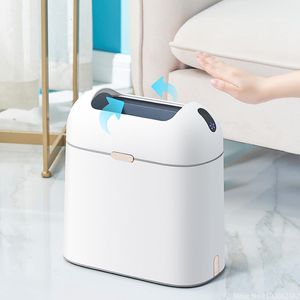Waste Bins 9L Smart Strong Sensor Garbage Bin Kitchen Bathroom Toilet Trash Can Automatic Induction Waterproof N For Home Bedroom 230901