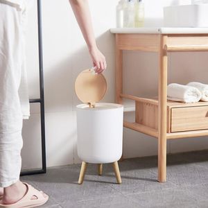 Waste Bins Garbage can with lid Nordic style modern garbage can used for kitchen bathroom bedroom 7L garbage can 230412