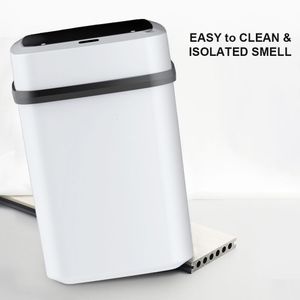 Poubelles Poubelles intelligentes à écran tactile, capteur infrarouge, poubelle de salle de bains, collecteur de poussière domestique avec interrupteur à bouton 15L 230412