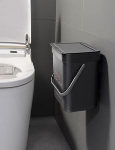 Coucheurs de salle de bain murales à bacs en mur avec couvercle de la poubelle de poubelle de poubelle à poubelle de toilette suspendue poubelle 2210317693468