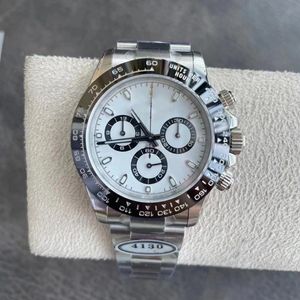 Montre 5A Super Clones 4130 Mouvement Sport Chronographe Montre-bracelet Montre mécanique 904L en acier inoxydable Panda Montres Bague en céramique noire Montres de haute qualité