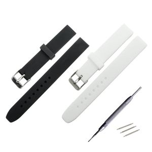 Bracelets de montre 14mm noir blanc Silicone caoutchouc plongeur bande sangles étanche remplacement universel Sport bracelet de montre Bracelet accessoires