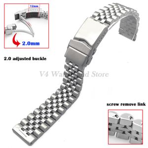 Bracelets de montre 20 22 24mm Bracelet en acier Water Ghost Jubilee Diving Watchband Vis Supprimer le lien Five Bead Strap Allonger Solid Buckle 230803