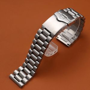 Bracelets de montre Bracelet de montre en acier inoxydable de 20 mm, extrémité plate, fermoir à déploiement à double bouton poussoir, bracelet en métal de remplacement pour TAG HEUE 231101