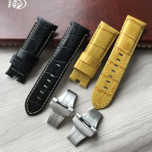 Correas de reloj Correa de reloj de piel de becerro genuina cosida a mano de 24 mm para hebilla de despliegue Correa de reloj para PAM Enviar también 230828