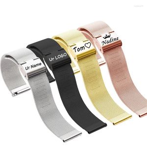 Bracelets de montre personnalisé votre nom LOGO Bracelet de montre milanais 16mm 20mm universel en acier inoxydable Bracelet en métal Bracelet