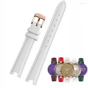 Bracelets de montre pour Garmin Lily Bracelet de sport intelligent Bracelet de montre pour femme Mode Lézard à carreaux Bracelet en cuir véritable Bracelet 14 6mm Rouge