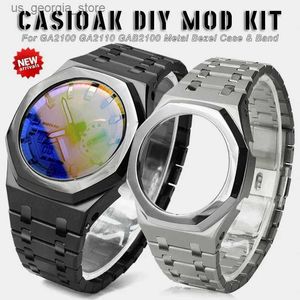 Watch Bands Gen4 Luxury Metal Case Band Mod Kit pour Casioak Modification GA 2/2110 Sport Strap en caoutchouc Miroir en acier Case de polissage Y240321