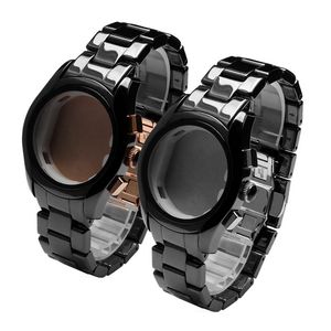 Bracelets de montre Bracelet de montre en céramique de haute qualité pour AR1452 AR1451 AR1410 AR1400 Bracelet et boîtier noir hommes femmes Bracelet accessoires 22mm 24mm sans outils