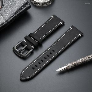 Bracelets de montre Bracelets de montre à dégagement rapide de haute qualité Sangles de luxe Crazy Horse 18mm 20mm 22mm 24 mm Bracelet en cuir double face