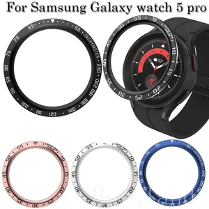Bandes de montre Couverture en métal Bezel Ring Case pour Samsung Galaxy 5 Pro 45mm SmartWatch Protecteur Cas En Acier Cadre Shell Pare-chocs Accessoires