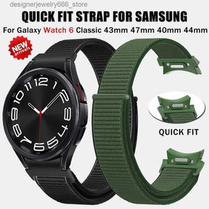 Watch Bands No Gaps Quick Fit Nylon Loop Strap For Samsung Galaxy 6 Classic 43mm 47mm 40 44mm Band For 5Pro 45mm Classic4 42 46mm Q231223