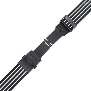 Bracelets de montres Bracelet en silicone Boucle déployante Sécurité Blanc Étanche Horloge Bandjes 18mm 20mm 22mm 24mm Montre-bracelet Black Friday Deals