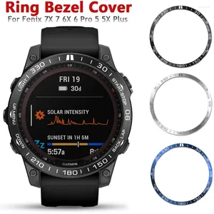 Bandas de reloj Cubierta de anillo de acero inoxidable para Garmin Fenix 7 7X 6 6X Pro 5 5X Plus Smart Metal Bezel Sculpted Time Protection Case