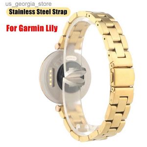 Bandas de reloj Banda de correa de acero inoxidable para Garmin Lily Pulsera de bucle de reemplazo con protector de pantalla Smart Band Y240321