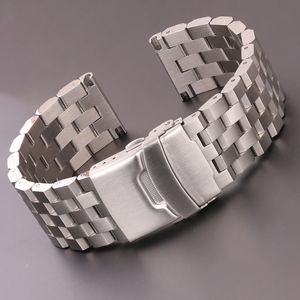 Bracelets de montre Bracelet en acier inoxydable Bracelet 18mm 20mm 22mm 24mm Femmes Hommes Bande en métal brossé solide pour Gear S3 Band Accessoires 230506