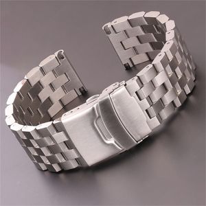Bracelets de montre Bracelet de montre en acier inoxydable Bracelet 18mm 20mm 22mm 24mm Femmes Hommes Bracelet de montre en métal brossé solide pour Gear S3 Accessoires de bande 220921