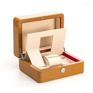 Boîtes à montres en bois de frêne, Grain de couleur primaire, boîte haut de gamme pour hommes, emballage de bijoux, personnalisation cadeau
