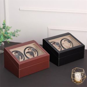 Watch Boxes Box Double-Head Two-Color PU Electric Motor Automatic Chain Up Shaker Mécanique