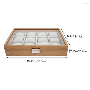 Cajas de reloj, caja de madera, organizador de exhibición, soporte de almacenamiento, joyería, contenedor de almohada pequeño decorativo