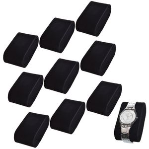 Boîtes de montres Cas 10PCS En gros Durable Portable Oreillers Affichage pour montre-bracelet Bracelet Pad Boîte de rangement Stand Coussin noir Blanc 221202