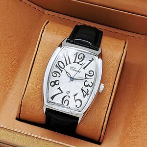 Boîtes de montres pour hommes Type de seau vintage Numérique Grand cadran Bracelet en cuir étanche