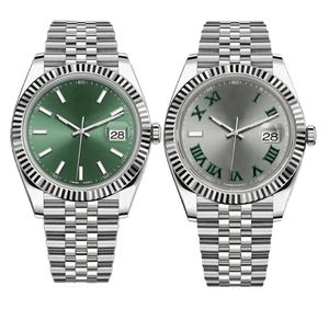 Observación de hombres Mudicias automáticas de alta calidad 36 mm de 41 mm Relojes Correa de acero inoxidable Parejas de lujo Relojes de citas para la pulsera azul resistente al agua de la pulsera verde