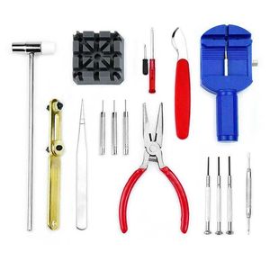 Kit de réparation de montre 16 pièces réparation de montre couvercle arrière ouvert retirer la pince à sangle ensemble d'outils professionnel