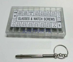 Kits de réparation de montres 1000pcs / Set Vis assortis Écrous pour montres Micro Eyeglass Sungasse Spectacle