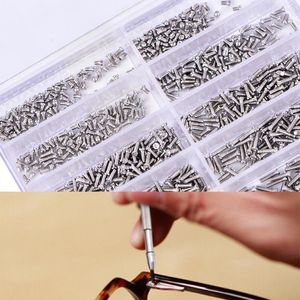 Kits de reparación de relojes 1000 unids/set tornillos surtidos para gafas de reloj marca de herramientas de pieza de relojero