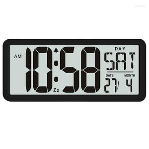 Kits de réparation de montres Série d'horloges murales carrées 13,8 pouces Grande alarme numérique Jumbo Écran LCD Multi-Fonctionnel Haut de gamme Décoration de bureau Bureau