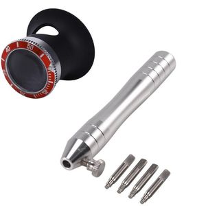 Kits de réparation de montres Loupes de lentille de loupe Ultra claires avec Tube de couronne en acier inoxydable, outils de support d'ouverture