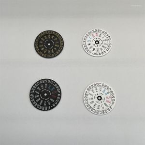 Kits de réparation de montre Couronne de plaque de cadran de mouvement de roue de date blanche noire à 3 / 3.8 Version anglaise chinoise pour accessoires de remplacement NH36A