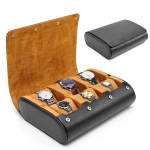 Reloj Case de viajes - para hombres - para mujeres -watch Roll Travel Case Organizer Pantalla - Ratio de vigilancia - 6 tragamonedas Organizador de cajas de relojes 240412