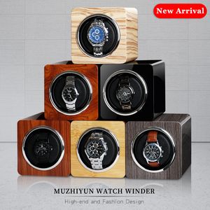 Watch Winder Box Reloj automático Winder Accesorios Pantalla Mecánica Rotación Uhrenbeweger Cuero para relojes automáticos LJ201123