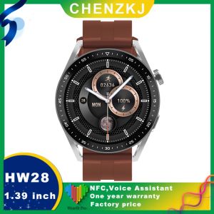 Relojes 2022 Smartwatch HW28 NFC Smart Band Men Ai Asistente de voz Bluetooth Call Music Player Women Sleep Monitor Pk Huawei GTR 3 GTS 2