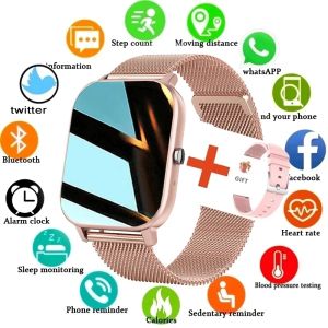 Montres 2024 New Smart Watch Femme Bracelet Full Touch pour Android iOS GPS Fitness Tracker Pression Smart Phone Smartwatch Men + Box