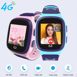 Montres 4G Kids Smart Watch GPS LBS SIM SOS CALL WIFI HISTORY ROUTINE VIDEO VIDEO CAME CAMERIE IP67 APPLICIPRE RÉSIOT MONITEUR KIDS SMARTWATCH