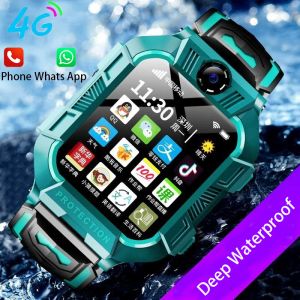 Relojes 4G niños Smart Watch Sim Card SOS Llame Teléfono Smartwatch For Children Photo impermeable ubicación de la cámara del rastreador para niños niñas