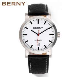 Montres Berny Watch for Men Mécanique Automatiques Montres Seagull Luxury Marque Male Male Clock Water Résistantes Swiss Railway Men's Wrist