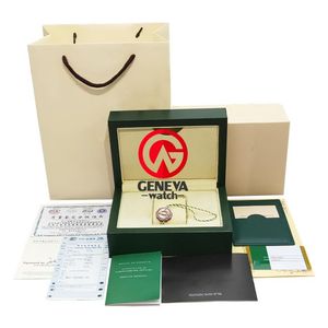 Orologi Scatole Top Luxury Watch Green Box Papers Gift Borsa in pelle Card 0 8KG Per Rolex Accessori Cases2489