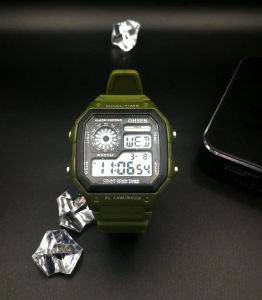 Regardez Digital LED Men Sport Watch Watch Stopatch Green Military Diving Unisexe Wristwatch Fashion Rubber Electronic Watch Relogio Masculino