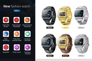 Relojes KW18 Super Slim Smart Watch Fit hombres mujeres Recordatorio de llamadas Monitor de ritmo cardíaco Pulsera deportiva inteligente cuadrada para Android IOS iPhone